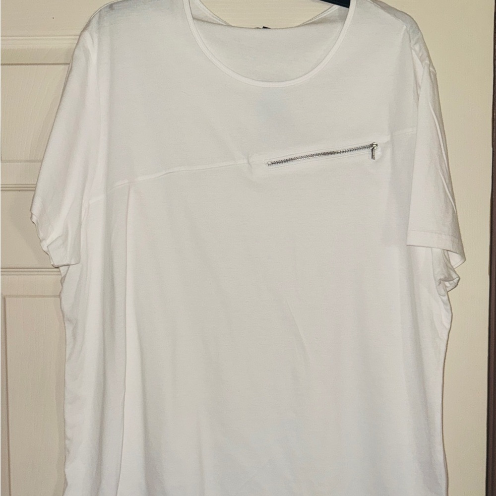 INC International Concepts White Short Sleeve Tee